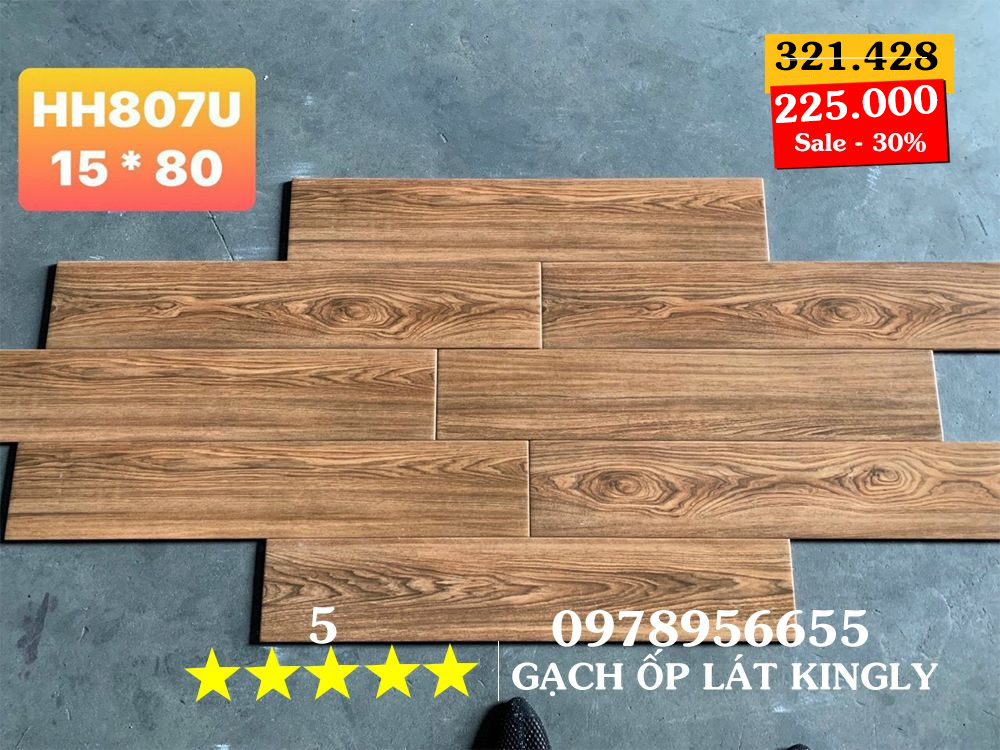Gạch giả gỗ Trung Quốc 15x80 HH807U